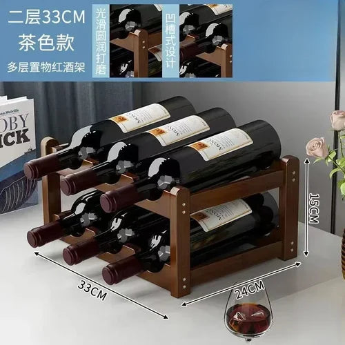 Red WineRack Decoration Household Grid Wine Display Rack Table Creative WineBottle rack Simple wine Cabinet Assemble StorageRack