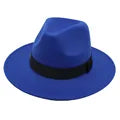 Autumn and winter men and women's new large brimmed hats, fashionable woolen jazz hats, English style top hats - AliExpress