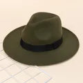 Autumn and winter men and women's new large brimmed hats, fashionable woolen jazz hats, English style top hats - AliExpress