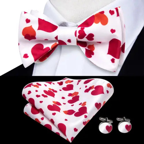 Jacquard Silk Men's Self Bow Tie Hanky Cufflinks Set Male Butterfly Knot Bowtie Wholesale for Male Wedding Business