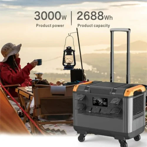 3000w 2688Wh Portable Power Station 2400w 3000w 5000w Lifepo4 Battery with Solar Panel UPS Function Emergency Solar Generator