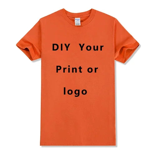 Custom Tshirt Front Back Print Professional Your Own Logo Text Photo Male Personalized Premium Gifts T-shirt EU Size 100% Cotton