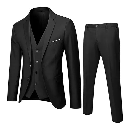 Elegant Blazers Suit For Men Clothing 3 Pieces Sets Jacket Vest And Pants Slim Business Suits Party Wedding Formal Casual Suit