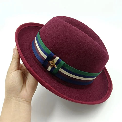 the Derby Hat bowler hat  Fedora for Women and Men Party Hat Men Hat for Winter Elastic Band Felt Hat Jazz Church Hat Wholesale