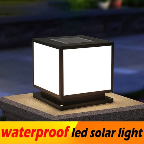 LED Solar Outdoor Light Timed Pillar Solar Lights Waterproof Thick Garden Pathway Parking Yard Outdoor Decor Lamp RC Solar Light