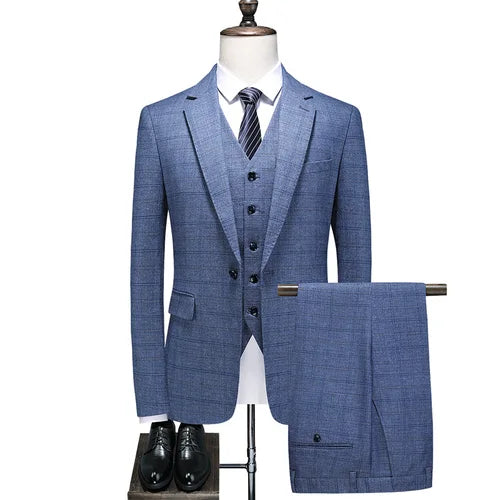 2024 New Style (suit   Vest   Trousers) S-5XL High-end Wedding Boutique Fashion All-in-one Three-piece Men's Dress  Mens Suit