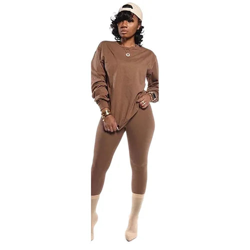 two piece set women 2 piece set stacked leggings clothes for women outfits stacked pants tracksuit female fall clothes