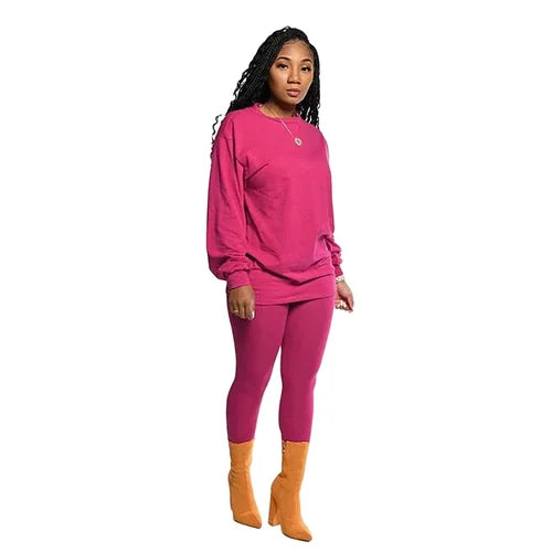 two piece set women 2 piece set stacked leggings clothes for women outfits stacked pants tracksuit female fall clothes