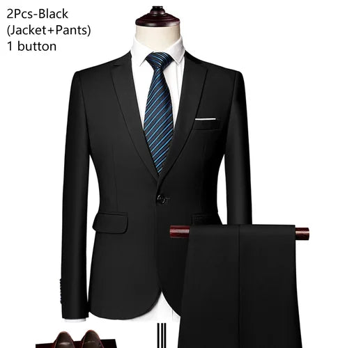 Wedding Suits For Men Elegant Blazers Set 3 Pieces Formal Classic Jackets Vest Pants Full Coats Luxury Business 2024 Costume