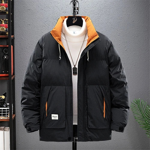 Winter Parkas Men 8XL 9XL Plus Size Thick Padded Jacket Coat Fashion Casual Cargo Plaid Parkas Male Big Size 8XL 9XL