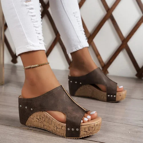 2024 New Summer Women Sandals Roman Open Toe Platform Sandals Women Retro Peep Toe Wedges Shoes Women Casual Designer Sandals