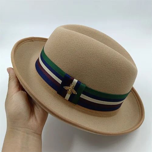 the Derby Hat bowler hat  Fedora for Women and Men Party Hat Men Hat for Winter Elastic Band Felt Hat Jazz Church Hat Wholesale