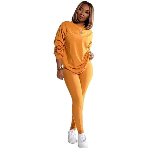 two piece set women 2 piece set stacked leggings clothes for women outfits stacked pants tracksuit female fall clothes