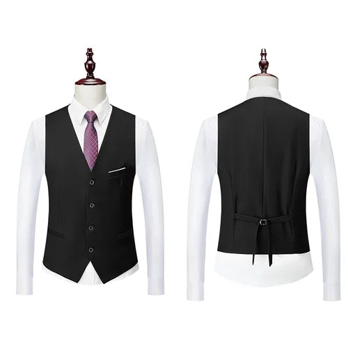 Elegant Blazers Suit For Men Clothing 3 Pieces Sets Jacket Vest And Pants Slim Business Suits Party Wedding Formal Casual Suit