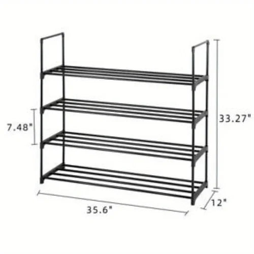 4 Tier Shoe Rack, Shoe Tower Shelf, Storage Organizer, Cabinet Holds 16 Pairs, US