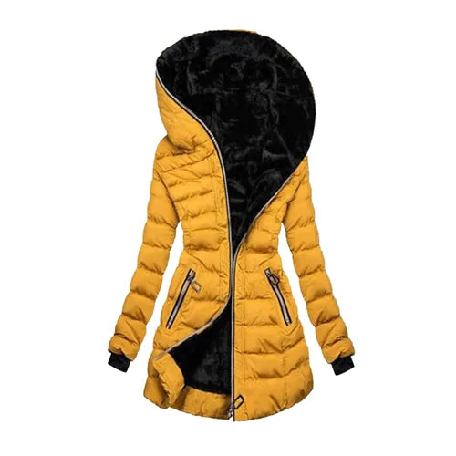 2024 Winter Women Parka Coats Long Cotton Casual Fur Hooded Jackets Thick Warm Slim-fit Jacket Female Overcoat Clothing