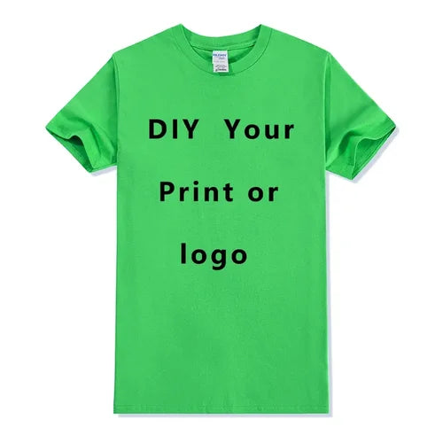 Custom Tshirt Front Back Print Professional Your Own Logo Text Photo Male Personalized Premium Gifts T-shirt EU Size 100% Cotton