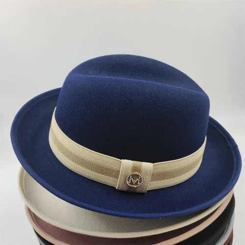 the Derby Hat bowler hat  Fedora for Women and Men Party Hat Men Hat for Winter Elastic Band Felt Hat Jazz Church Hat Wholesale